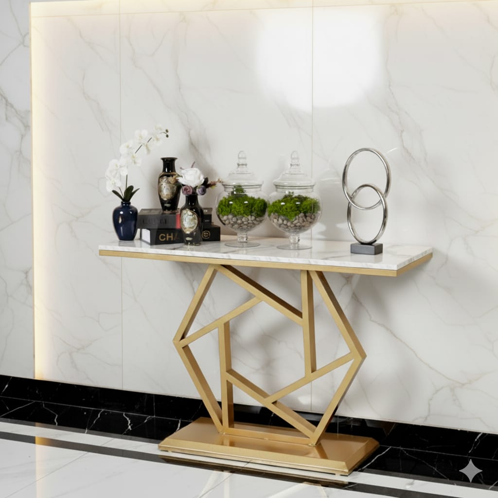 Marble Hex Console Table